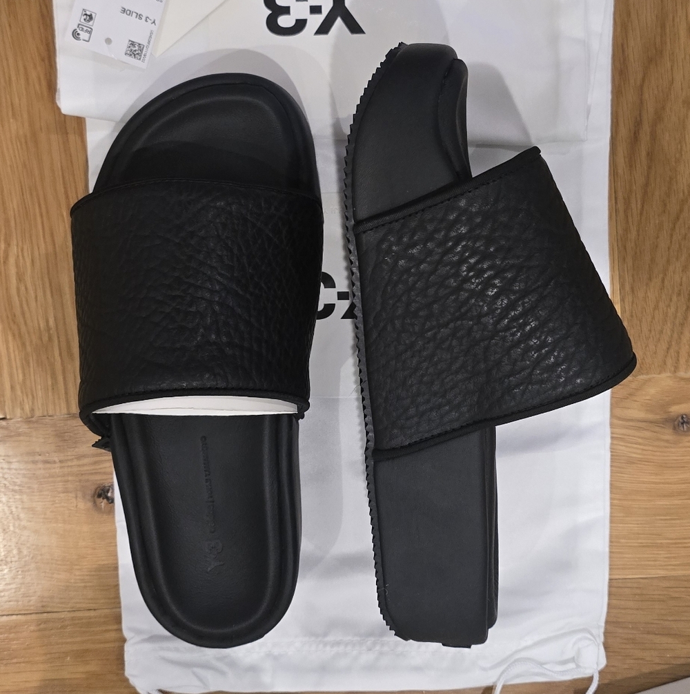 Y-3 Black Slide Sandals
